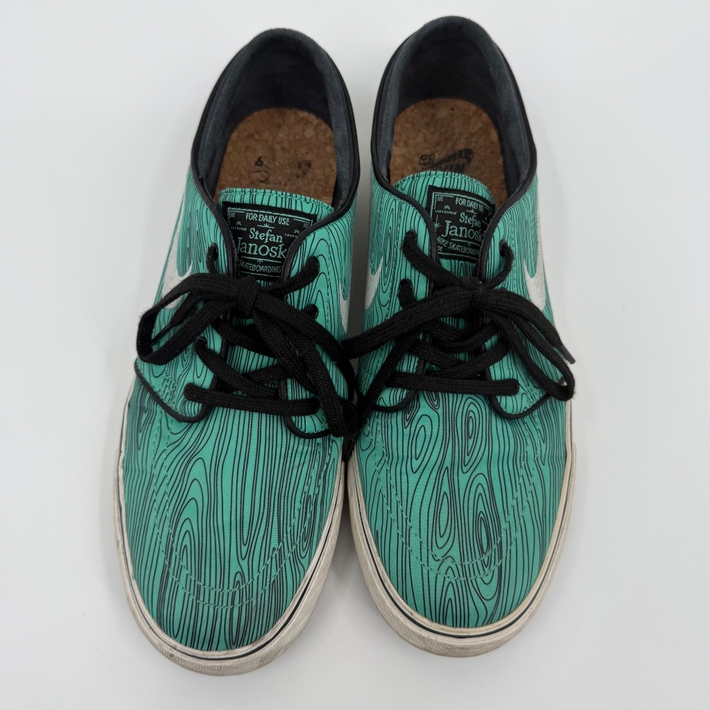 Nike SB Zoom Stefan Janoski Premium Quikstrike Men 9 Mint Woodgrain Teal Shoe - Picture 3 of 11